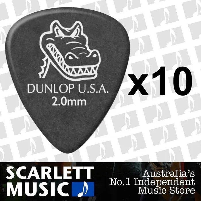 10 x Jim Dunlop Gator 2MM Guitar Picks / Plectrums NEW
