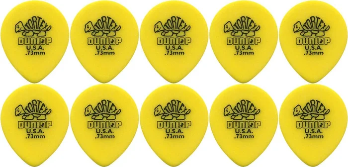 10 x Jim Dunlop Tortex Tear Drop .73MM Gauge Guitar Picks Teardrop 413R