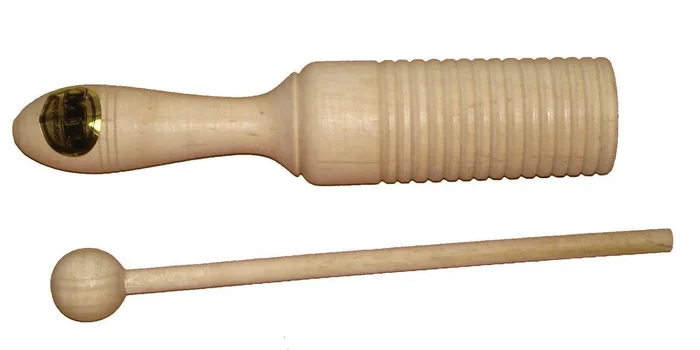 10 x MANO PERCUSSION – Wooden Guiro / Tone Block Satin Finish Beater Included
