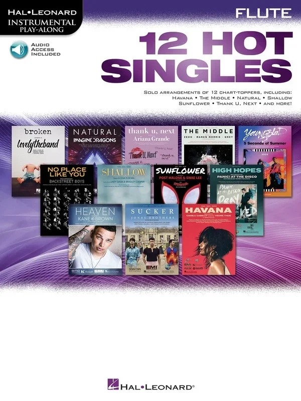12 Hot Singles For Flute Book/Online Audio