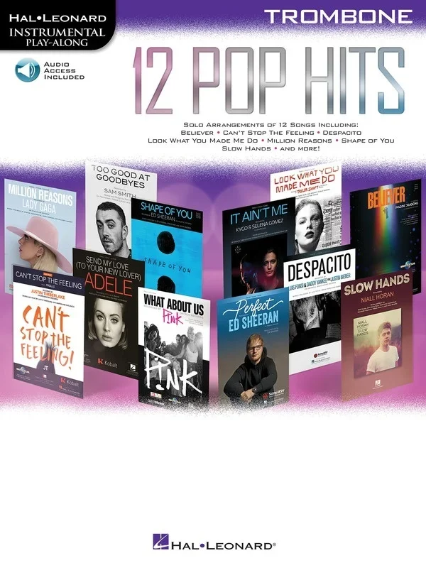 12 Pop Hits Trombone Book/Online Audio (Softcover Book/Online Audio)