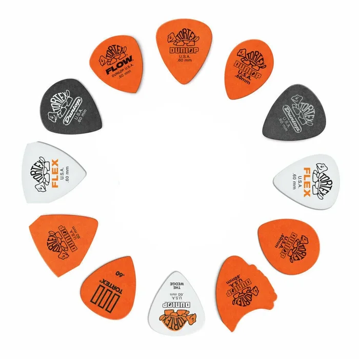 12 x Dunlop Tortex 0.60mm Variety Guitar Picks Standard Flex Wedge