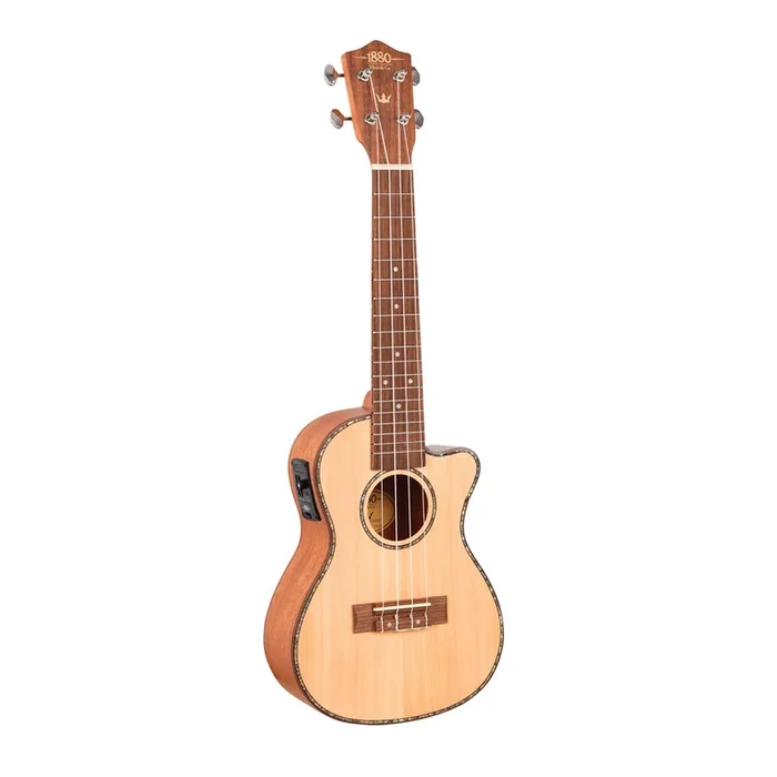 1880 Ukulele Co. 200 Series Concert Ukulele – Cutaway Electric Acoustic (Natural)