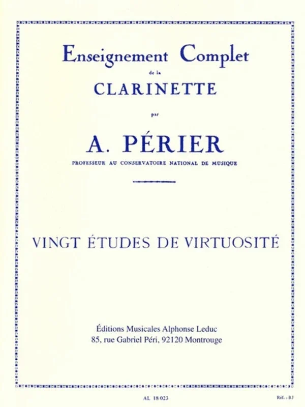 20 Virtuosic Etudes For Clarinet (Softcover Book)
