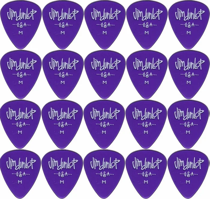20 x Jim Dunlop Gels Purple Medium Gauge Guitar Picks USA Bulk Pack