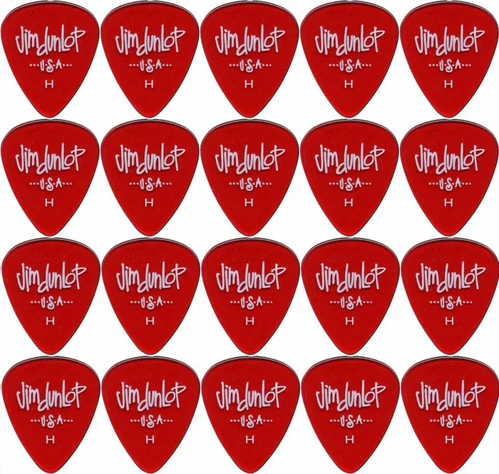 20 x Jim Dunlop Gels Red Heavy Gauge Guitar Picks USA Bulk Pack