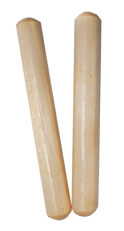 20 x MANO PERCUSSION – Wooden Round 6″ Claves Educational, Pair, Natural Finish