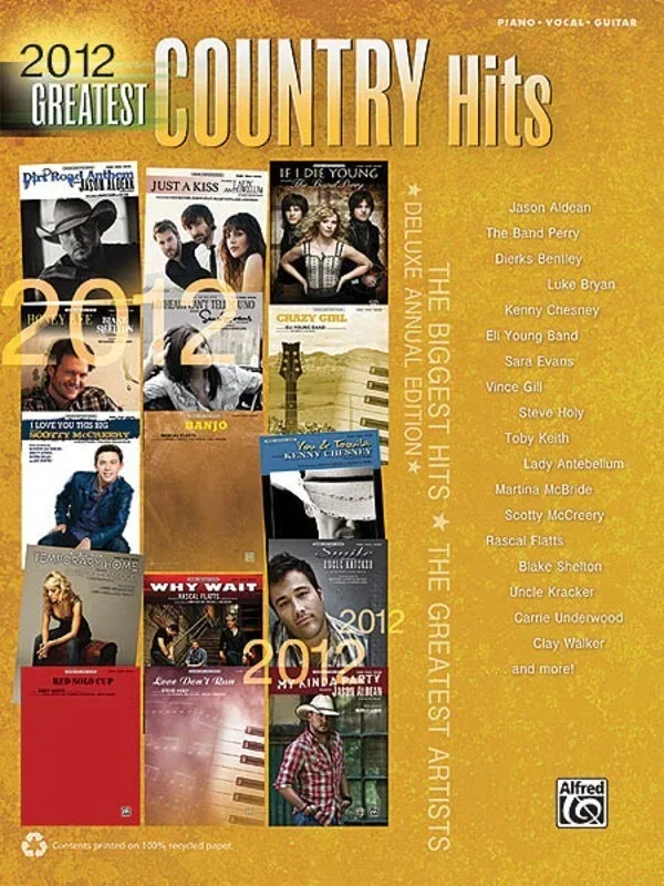 2012 Greatest Country Hits PVG (Softcover Book)