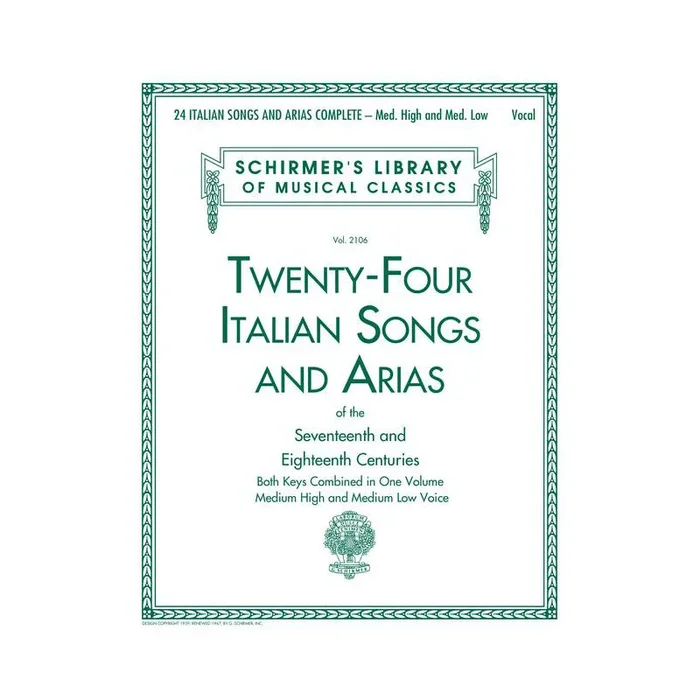 24 Italian Songs & Arias Of The 17th & 18th Centuries (Medium Low Voice)