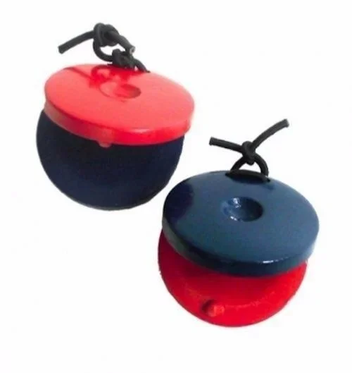 30 x CPK PERCUSSION – Red & Blue Wooden Castanets Educational, Pair, Fun, Kids