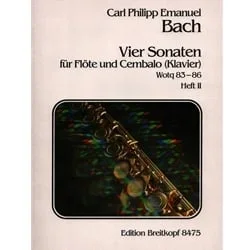 4 Sonatas, Wq. 83-86, Book 2 – Flute and Piano