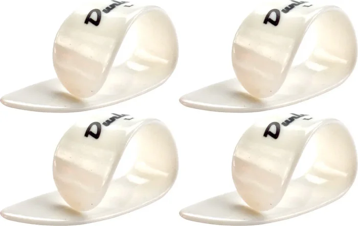 4 x Jim Dunlop White Plastic Extra Large Gauge Thumbpicks 9004R Thumb Pick