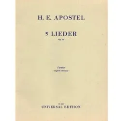 5 Lieder, Op. 22 – Medium Voice, Flute, Clarinet, and Bassoon (Score)