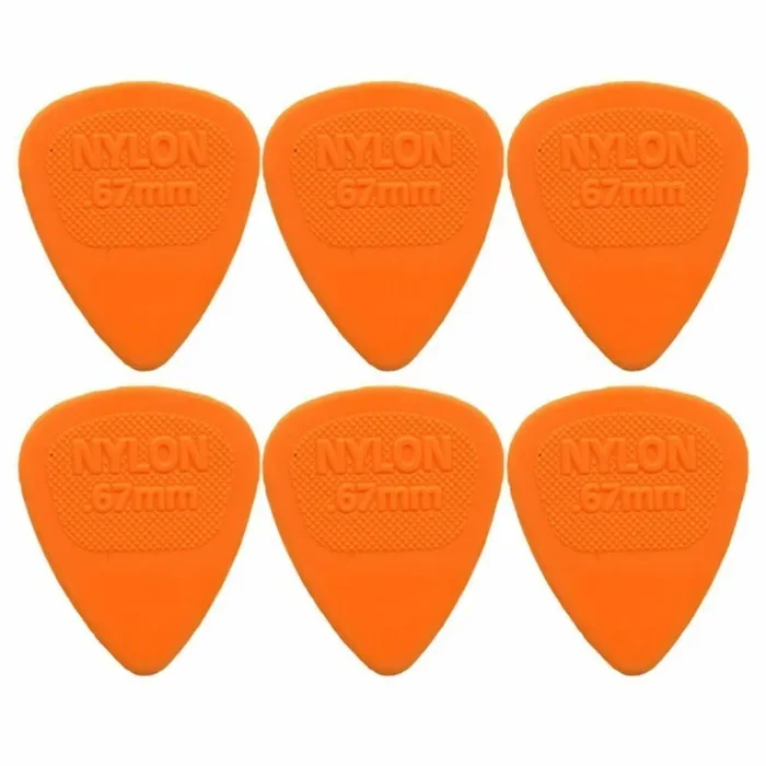 6 x Dunlop Midi Standard .67MM Gauge Guitar Picks 443R Orange