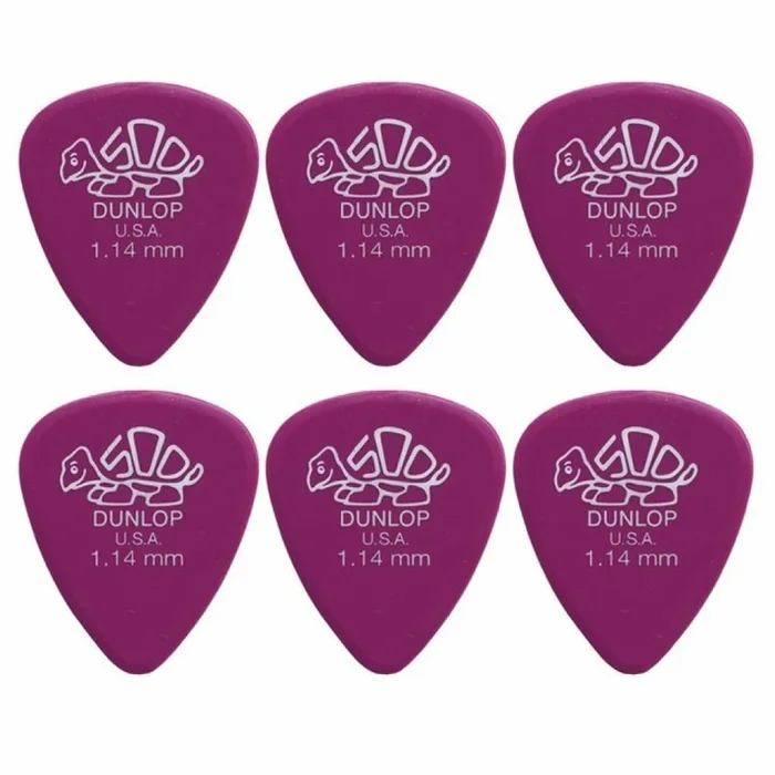 6 x Dunlop Premium DELRIN 500 1.14MM Gauge Guitar Picks 41R