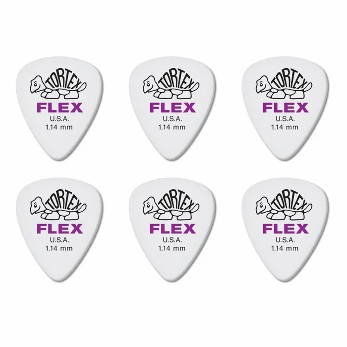 6 x Dunlop Tortex FLEX 1.14MM Gauge Guitar Picks 428R Plectrums
