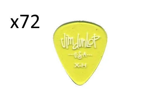 72 x Jim Dunlop Gels Extra Heavy Gauge Guitar Picks USA Cheap Pack Yellow