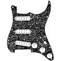 920D Custom Polyphonic Loaded Pickguard for Strat With White Pickups and Knobs and S7W-2T Wiring Harness Black Pearl