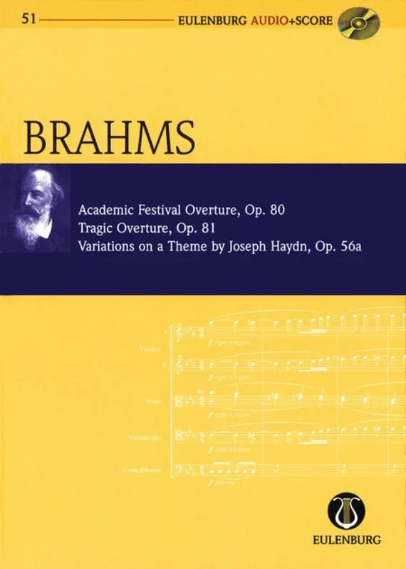 Academic Festival/Tragic/Variations Study Score Book/CD