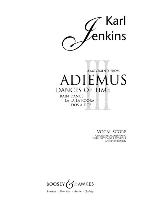Adiemus Iii Dances Of Time SSA Vocal Score (Softcover Book)
