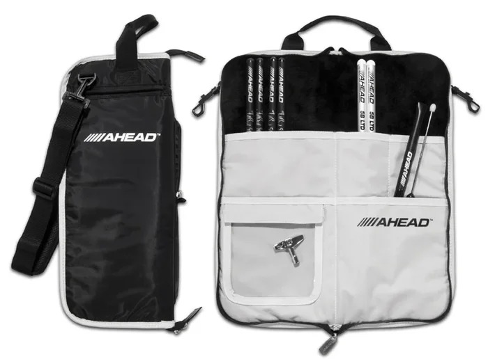 Ahead Deluxe Stick Case (Black With Gray Trim Gray Plush Interior)