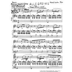 Allegro No. 2 from Songs Without Words – Alto Saxophone (or Soprano Sax/Clarinet) and Piano
