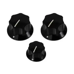 Allparts PK-0174-023 Set of 3 Knobs for Jazz Bass – Black