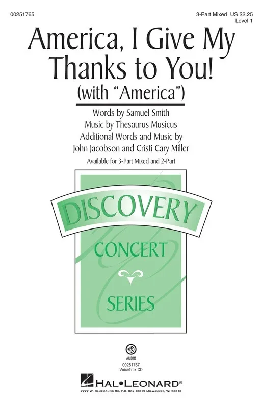 America I Give My Thanks To You! VoiceTrax CD (CD Only)