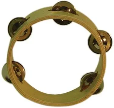 AMS ED610 06 Inch Tambourine Wood 5 Prs Jingles Headless