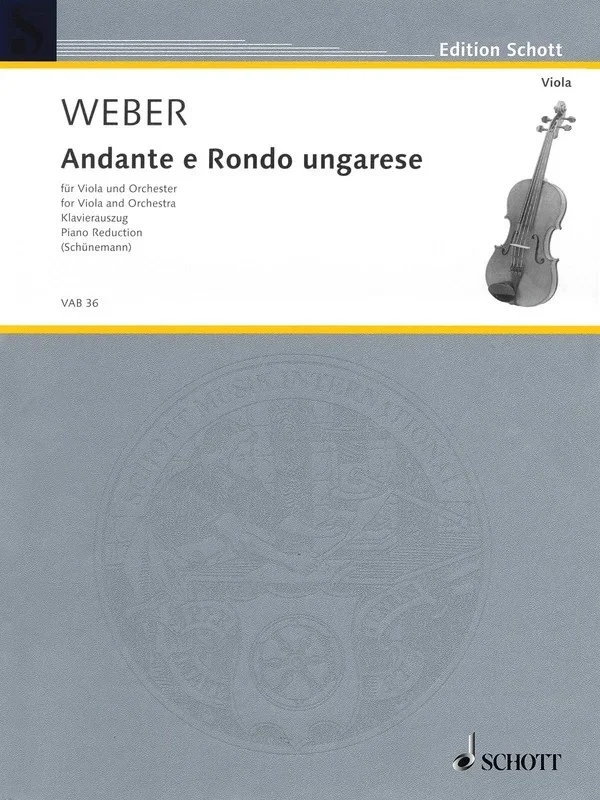 Andante And Rondo Ungarese Op 35 Viola Piano (Softcover Book)