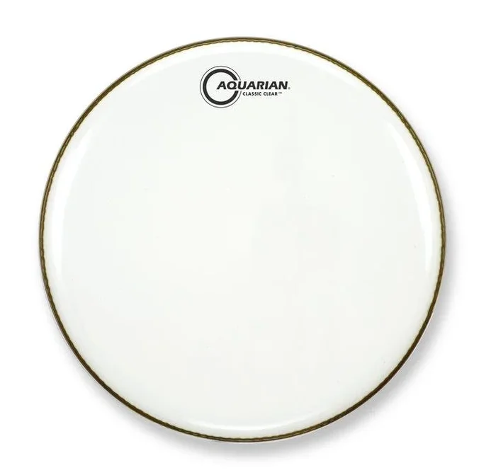 Aquarian 12″ Classic Clear White Gloss 10mil Single Ply Resonant Drumhead