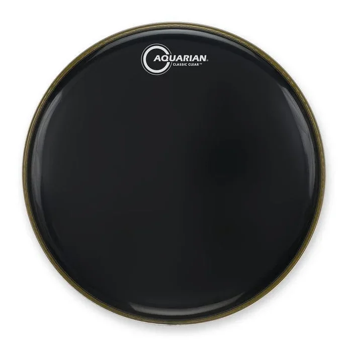 Aquarian 15″ Classic Clear Black Gloss 10mil Single Ply Resonant Drumhead