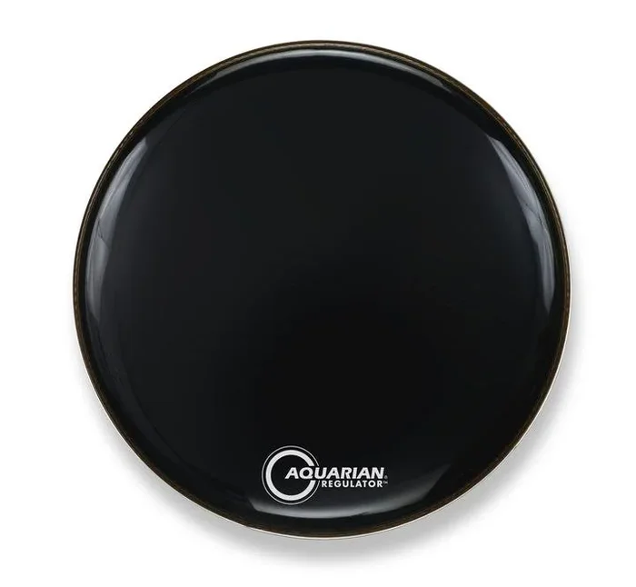Aquarian 20″ Regulator Black Gloss 10mil Single Ply Resonant Bass Drumhead with Small Muffle Ring