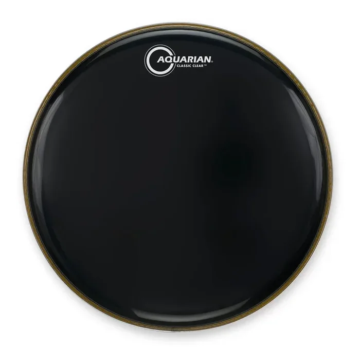 Aquarian 24″ Classic Clear Black Gloss 10mil Single Ply Resonant Bass Drumhead