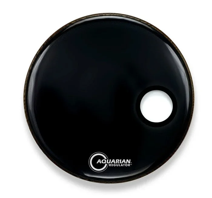 Aquarian 24 Inch Bass Drum Head Black S/Hole SMPTCC24BBK