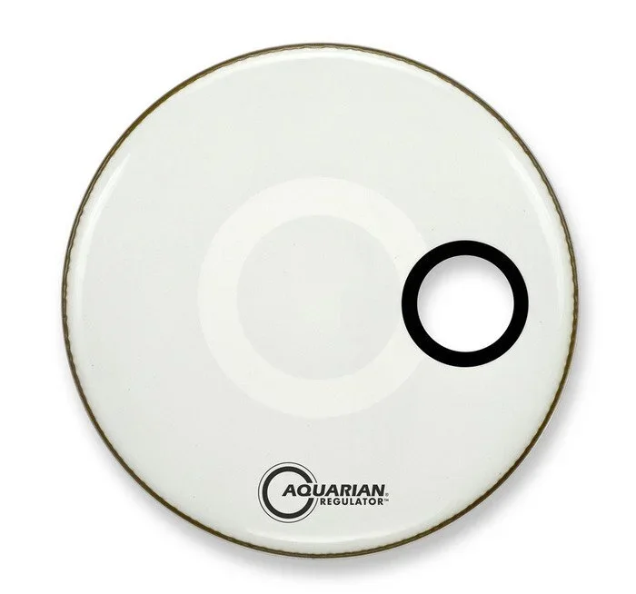 Aquarian 24 Inch Bass Drum Head White Side Hole SMPTCC24W