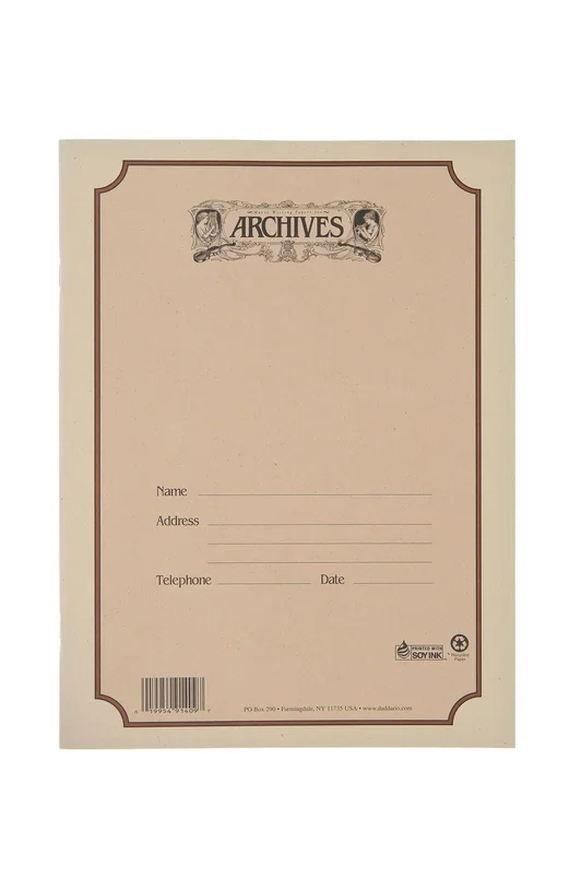 Archives Spiral Bound Manuscript Paper Book, 10 Stave, 48 Pages Book