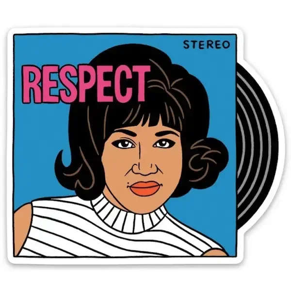 Aretha Respect Die Cut Sticker