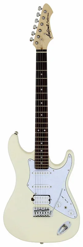 Aria 714-STD Electric Guitar Vintage White with Maple Neck and 22-Fret Fingerboard
