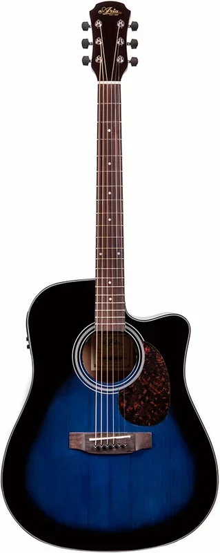 Aria ADW-01CE Dreadnought Acoustic/Electric Guitar Cutaway Blue Shade Gloss Finish
