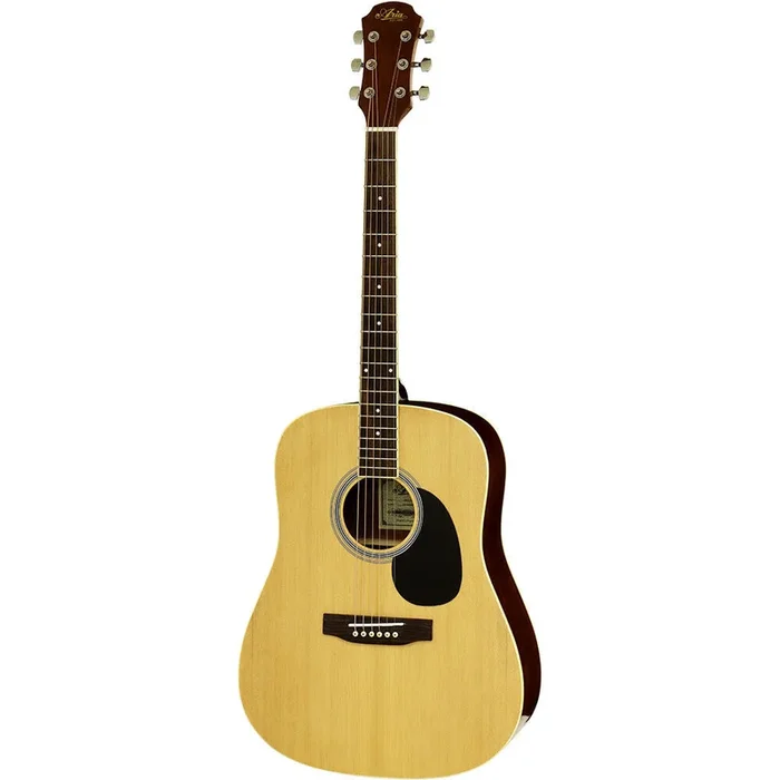 Aria AWN-15 Prodigy Series Acoustic Dreadnought Guitar, Natural Gloss, Selected Spruce Top, Meranti Back & Sides, Ironwood Bridge & Fingerboard