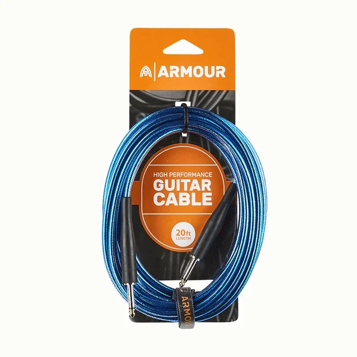 Armour GC20B 20Ft Guitar Lead Transparent Blue