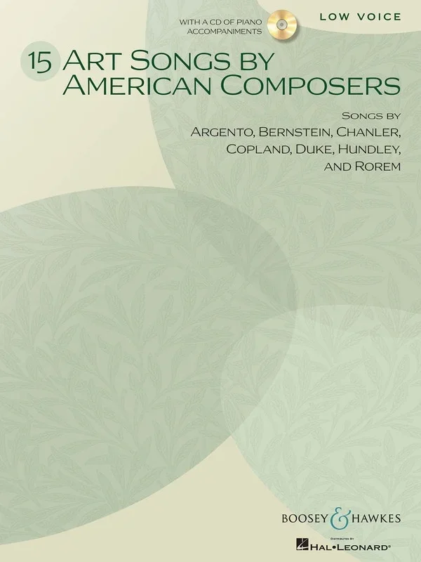 Art Songs By American Composers 15 Low Book/CD (Softcover Book/CD)