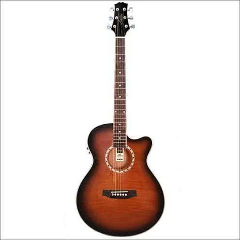 Ashton ACOUSTIC/ELECTRIC Guitar W/C-Ay Tobacco Sunburst
