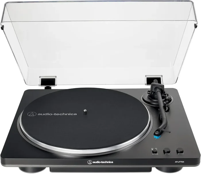 Audio-Technica AT-LP70X Fully Automatic Belt-Drive Turntable Black and Gray