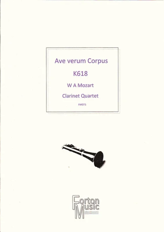 Ave Verum Corpus Clarinet Quartet Book