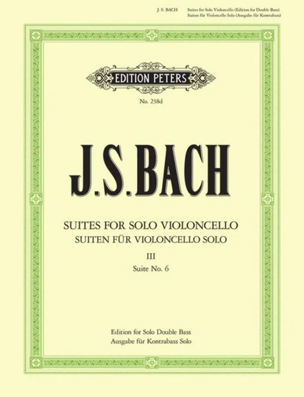 Bach – Cello Suite No 3 Arr For Double Bass (Softcover Book)