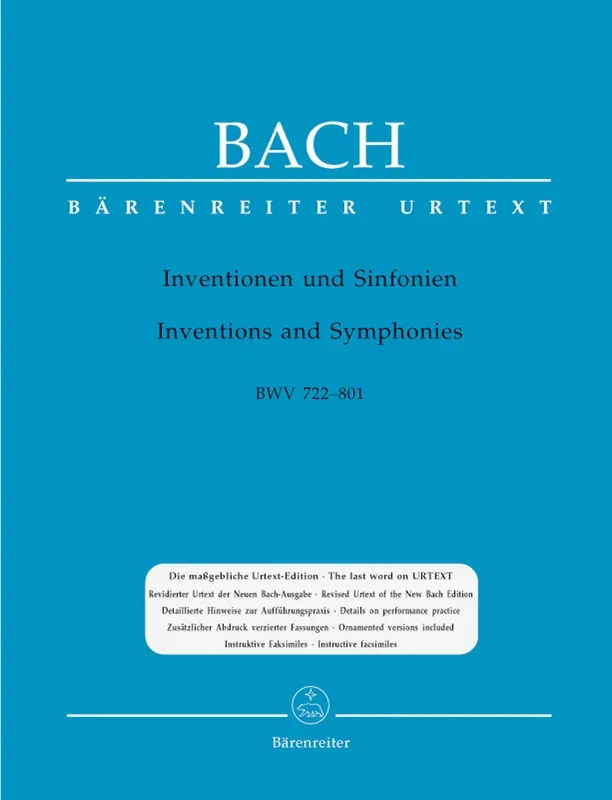 Bach: Inventions & Sinfonias BWV 772-801 for Piano Solo