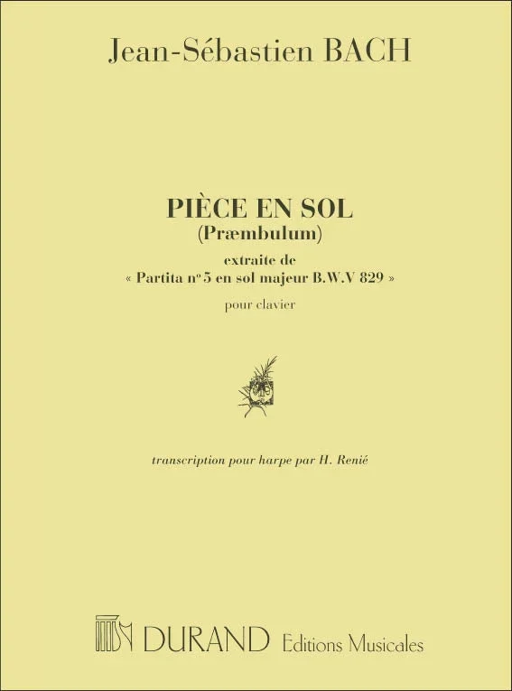 Bach: Pièce in G Major from Partita No. 5, BWV 829 (arr. for harp)