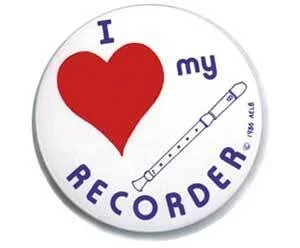 Badge 55mm I Love My Recorder